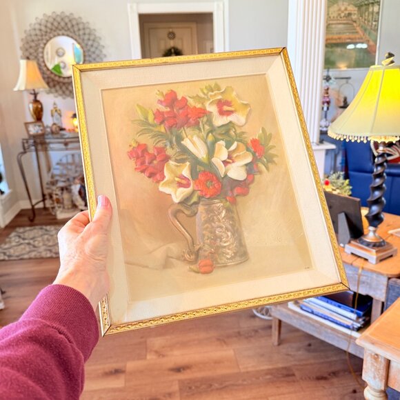 1950's Metalcraft 3D Floral Picture - Picture 16 of 16